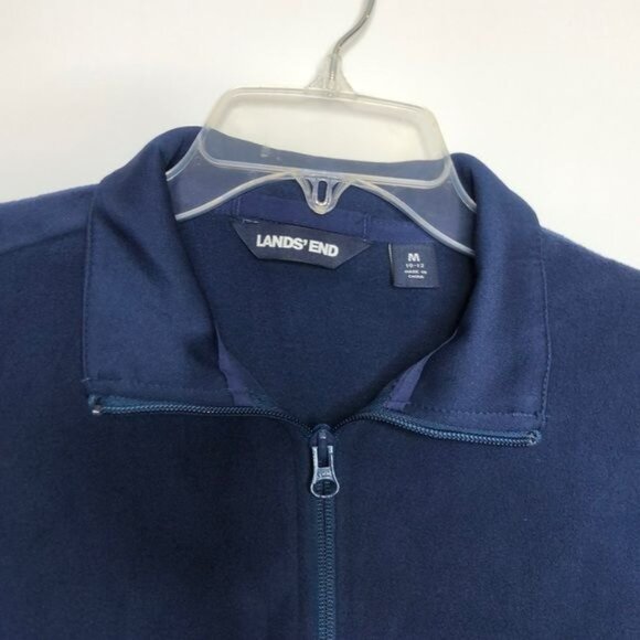 NWT Lands End Womens Fleece Jacket Lightweight Navy Blue M MEDIUM - Picture 2 of 11